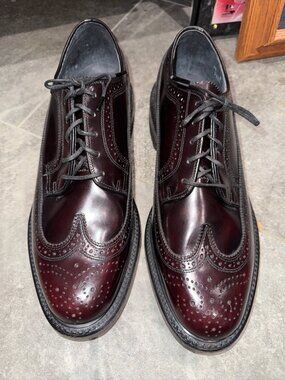 NOS Vintage Florsheim Imperial Kenmoor Dress Shoes Burgundy Longwing 75847